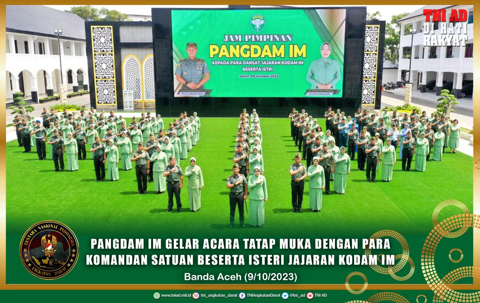 Pangdam IM Gelar Acara Tatap Muka Dengan Para Komandan Satuan Beserta Isteri Jajaran Kodam Iskandar Muda