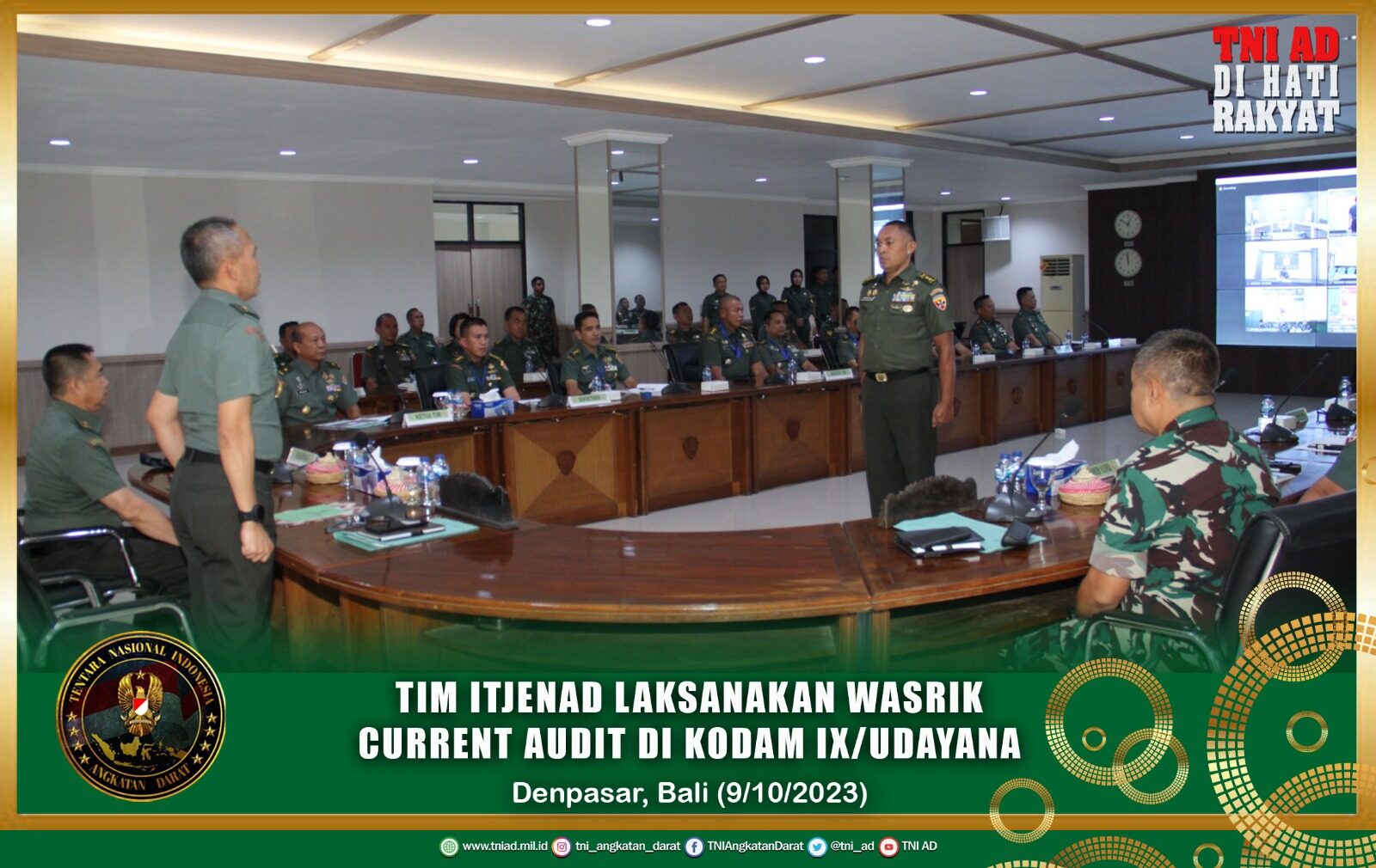 Tim Itjenad Laksanakan Wasrik Current Audit di Kodam IX/Udayana