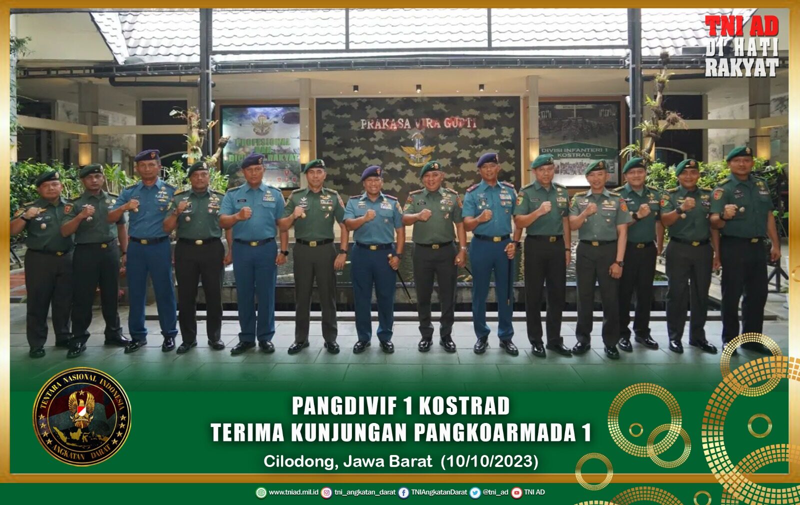 Pangdivif 1 Kostrad Terima Kunjungan Pangkoarmada 1