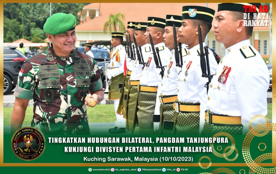 Tingkatkan Hubungan Bilateral, Pangdam Tanjungpura Kunjungi Divisyen Pertama Infantri Malaysia