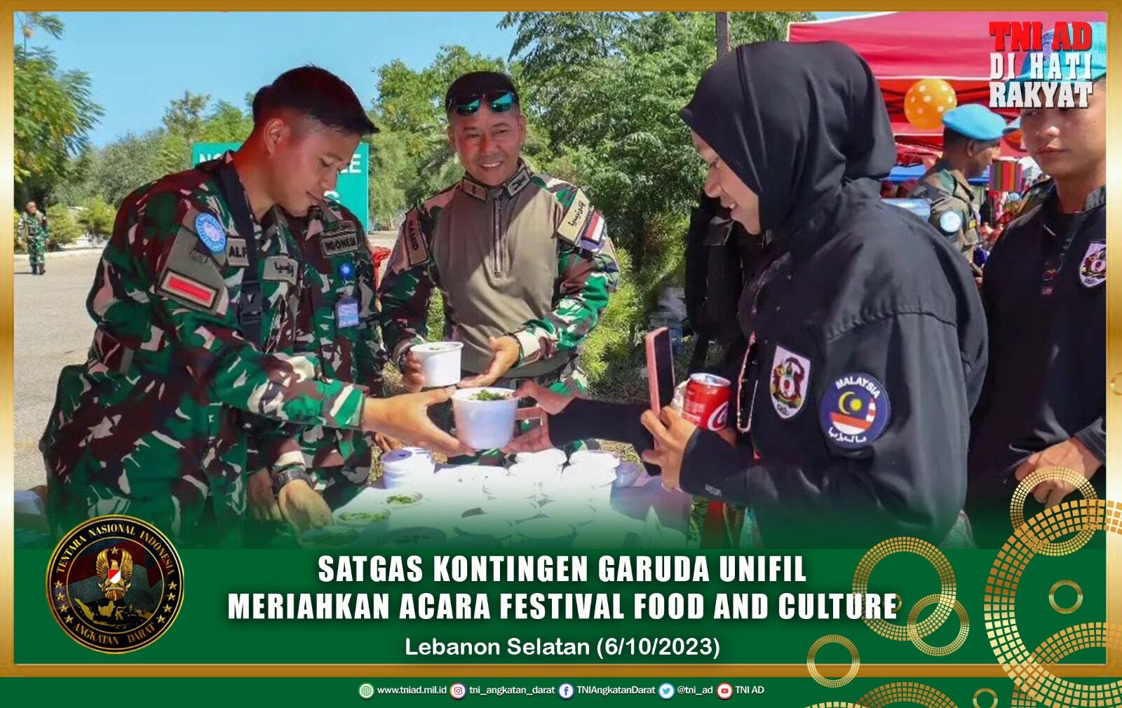 Satgas Kontingen Garuda UNIFIL Meriahkan Acara Festival Food And Culture