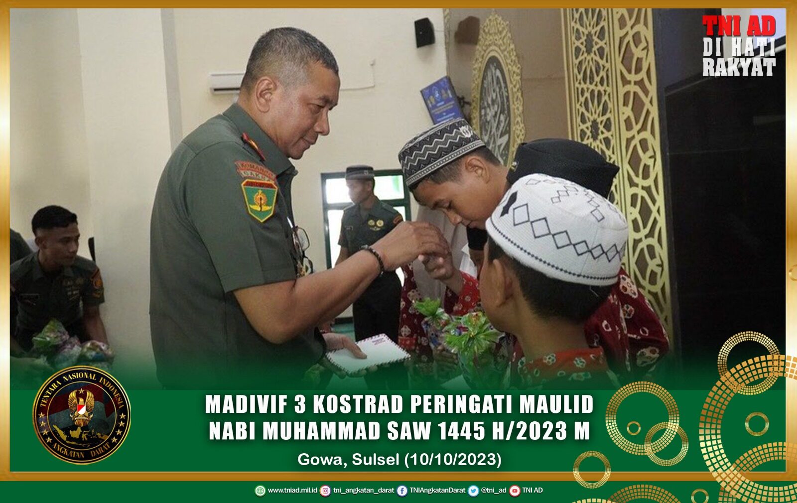 Madivif 3 Kostrad Peringati Maulid Nabi Muhammad SAW 1445 H/2023 M