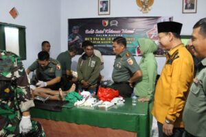 60 Anak Khitan Pada Bakti Sosial Khitanan Masal Semarak HUT TNI Ke 78 Koramil 0824/13 Rambipuji