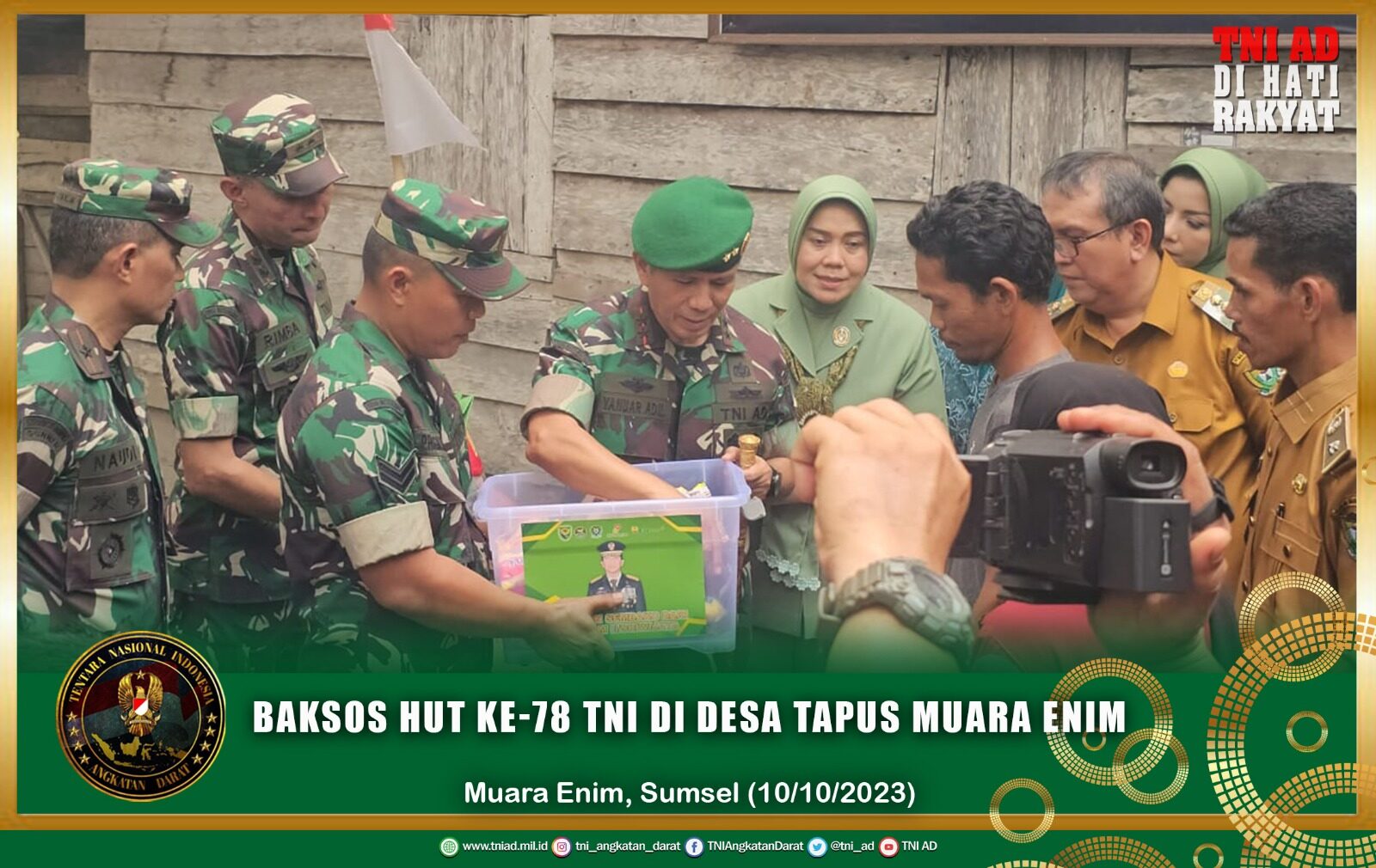 Baksos HUT Ke-78 TNI di Desa Tapus Muara Enim