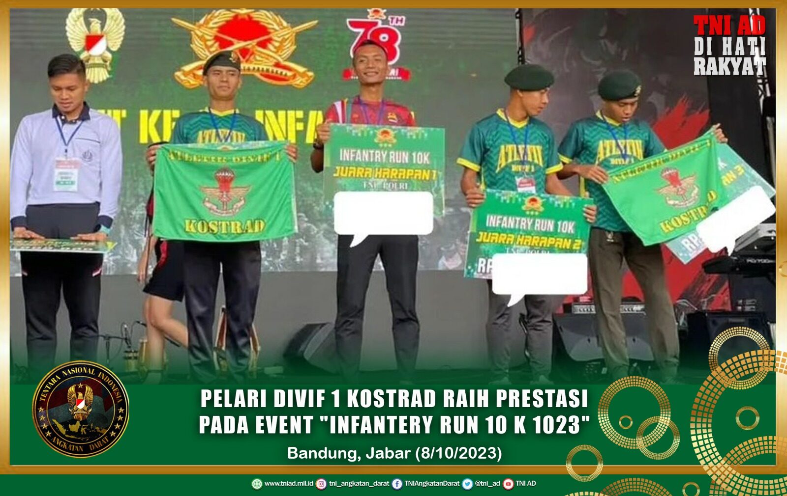 Pelari Divif 1 Kostrad Raih Prestasi pada Event "Infantery Run 10 K 1023"