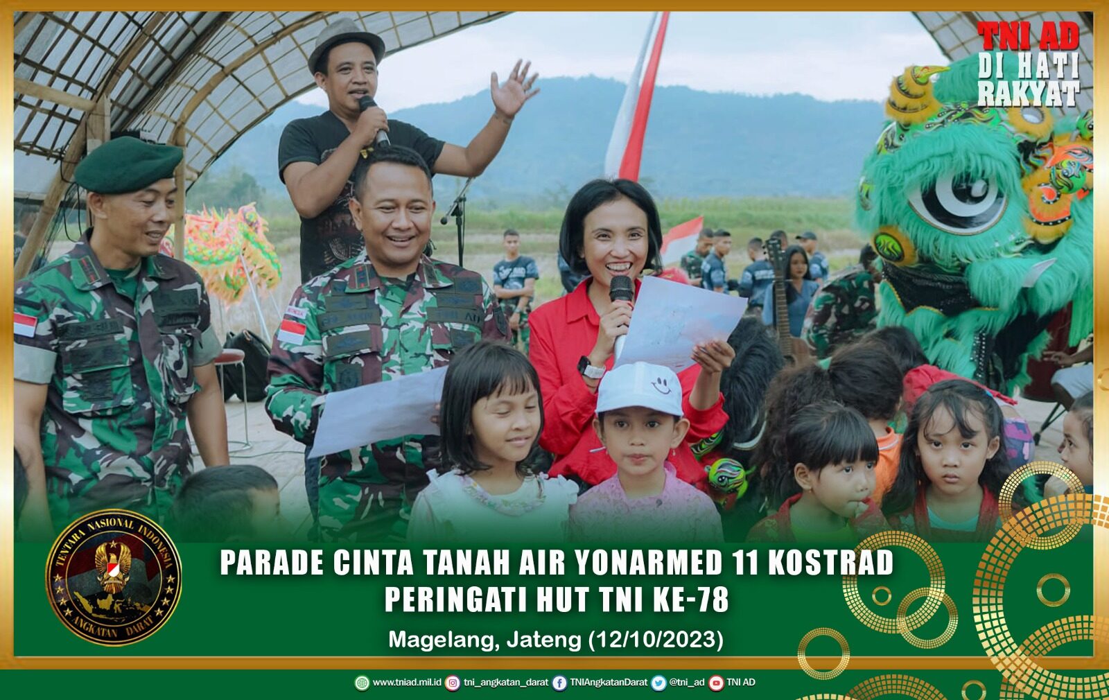 Parade Cinta Tanah Air Yonarmed 11 Kostrad Peringati HUT TNI Ke-78