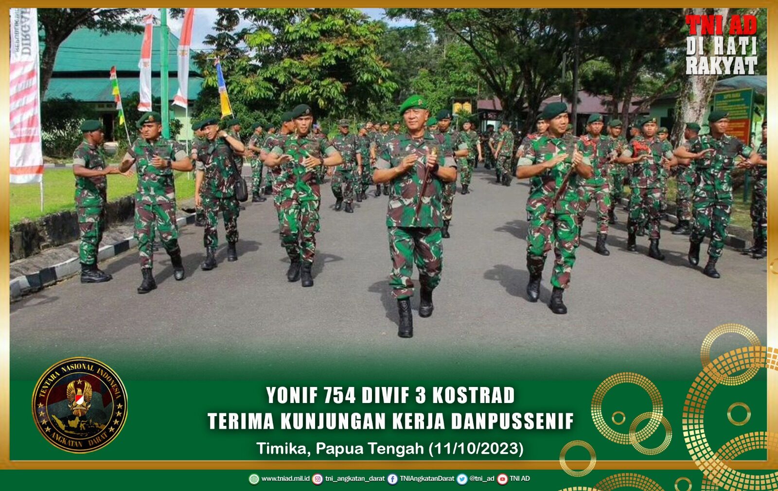 Yonif 754 Divif 3 Kostrad Terima Kunjungan Kerja Danpussenif