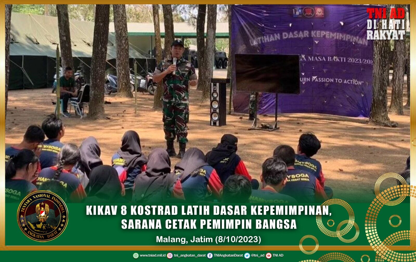 Kikav 8 Kostrad Latih Dasar Kepemimpinan, Sarana Cetak Pemimpin Bangsa