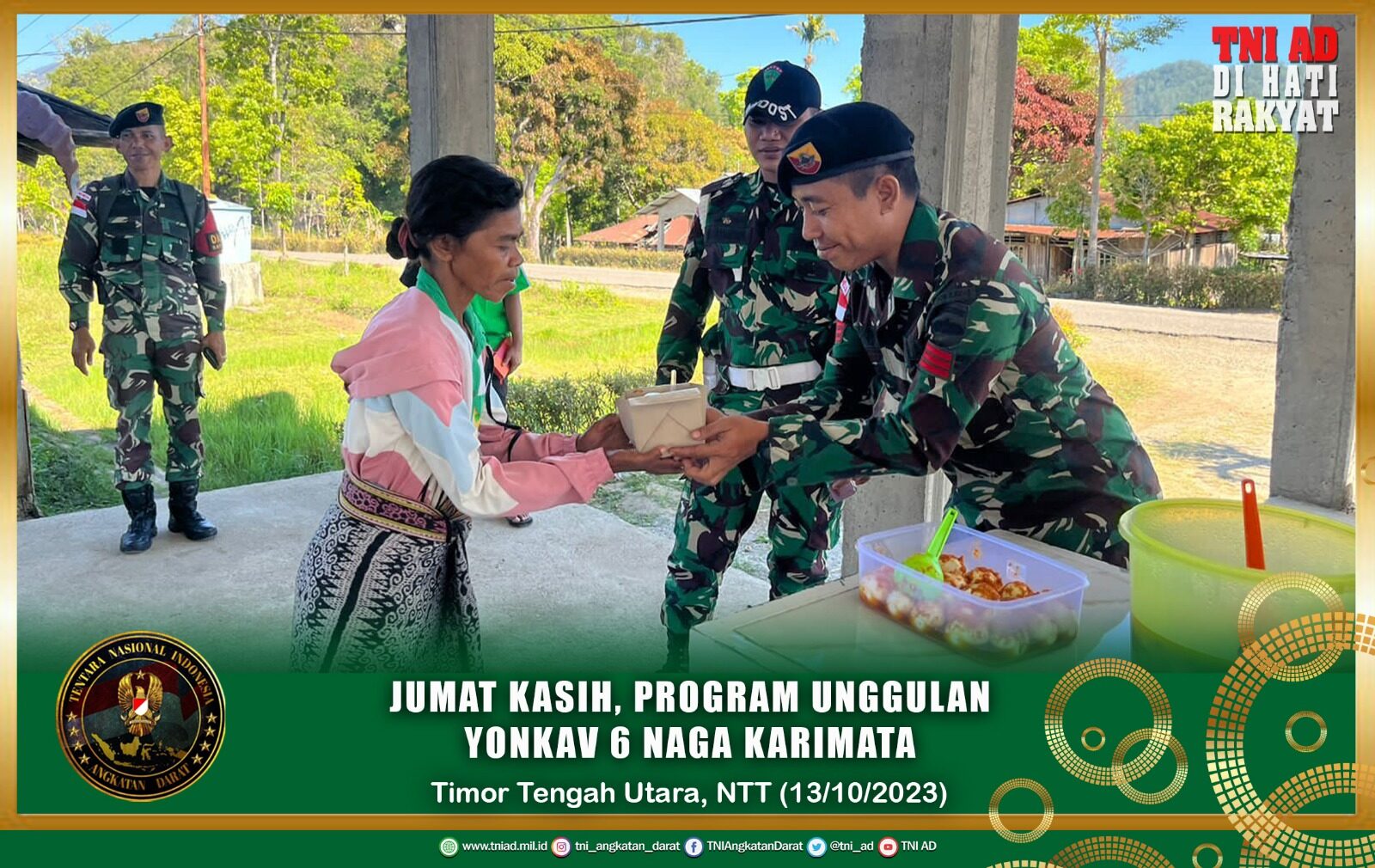 Jumat Kasih, Program Unggulan Satgas Yonkav 6 Naga Karimata