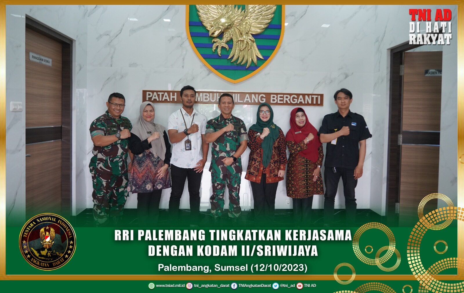 RRI Palembang Tingkatkan Kerjasama Dengan Kodam II/Sriwijaya