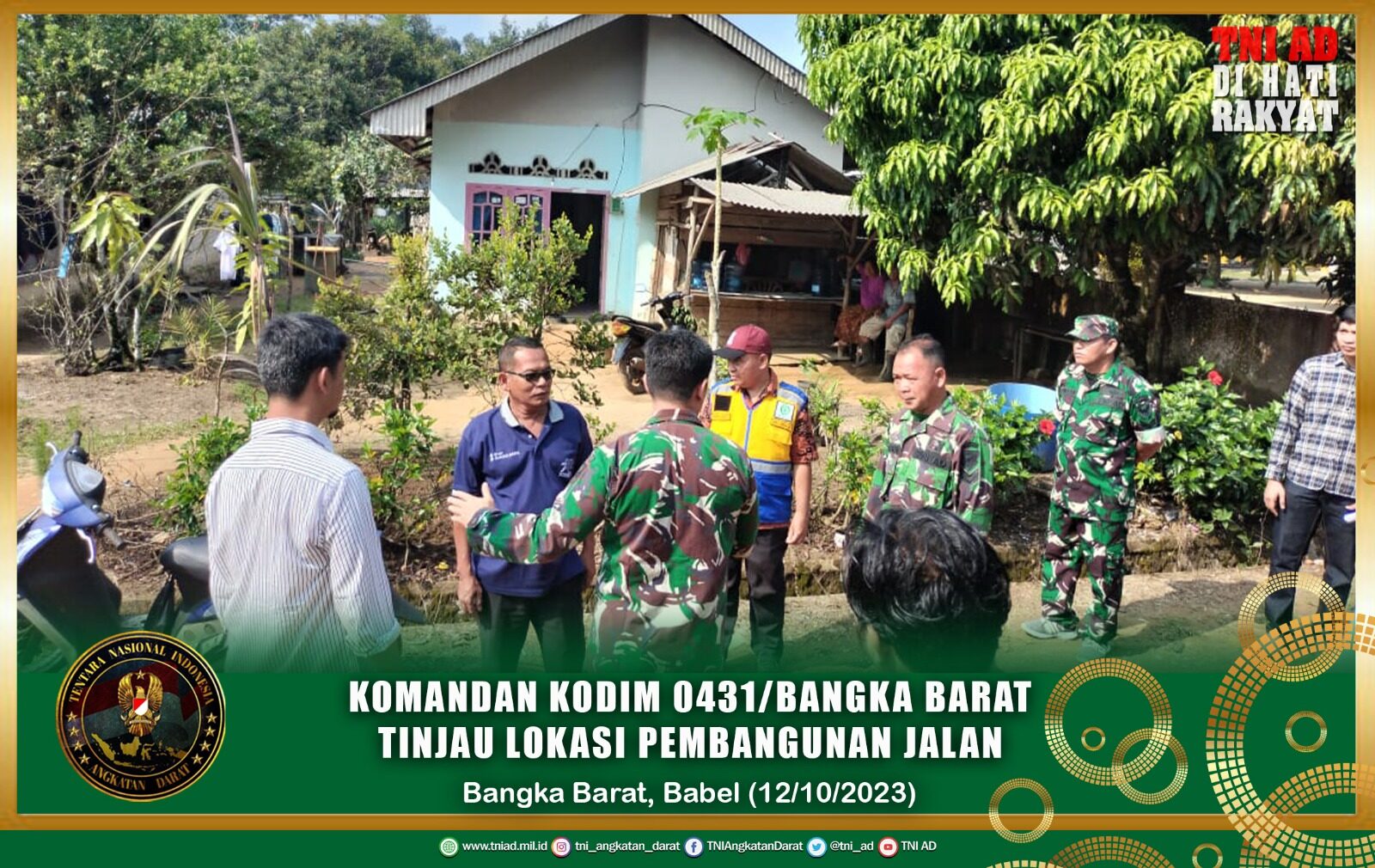 Komandan Kodim 0431/Bangka Barat Tinjau Lokasi Pembangunan Jalan
