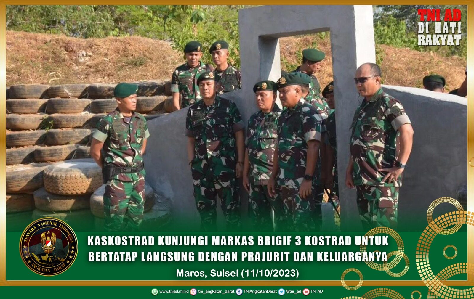 Kaskostrad Kunjungi Markas Brigif 3 Kostrad Untuk Bertatap Langsung Dengan Prajurit dan Keluarganya