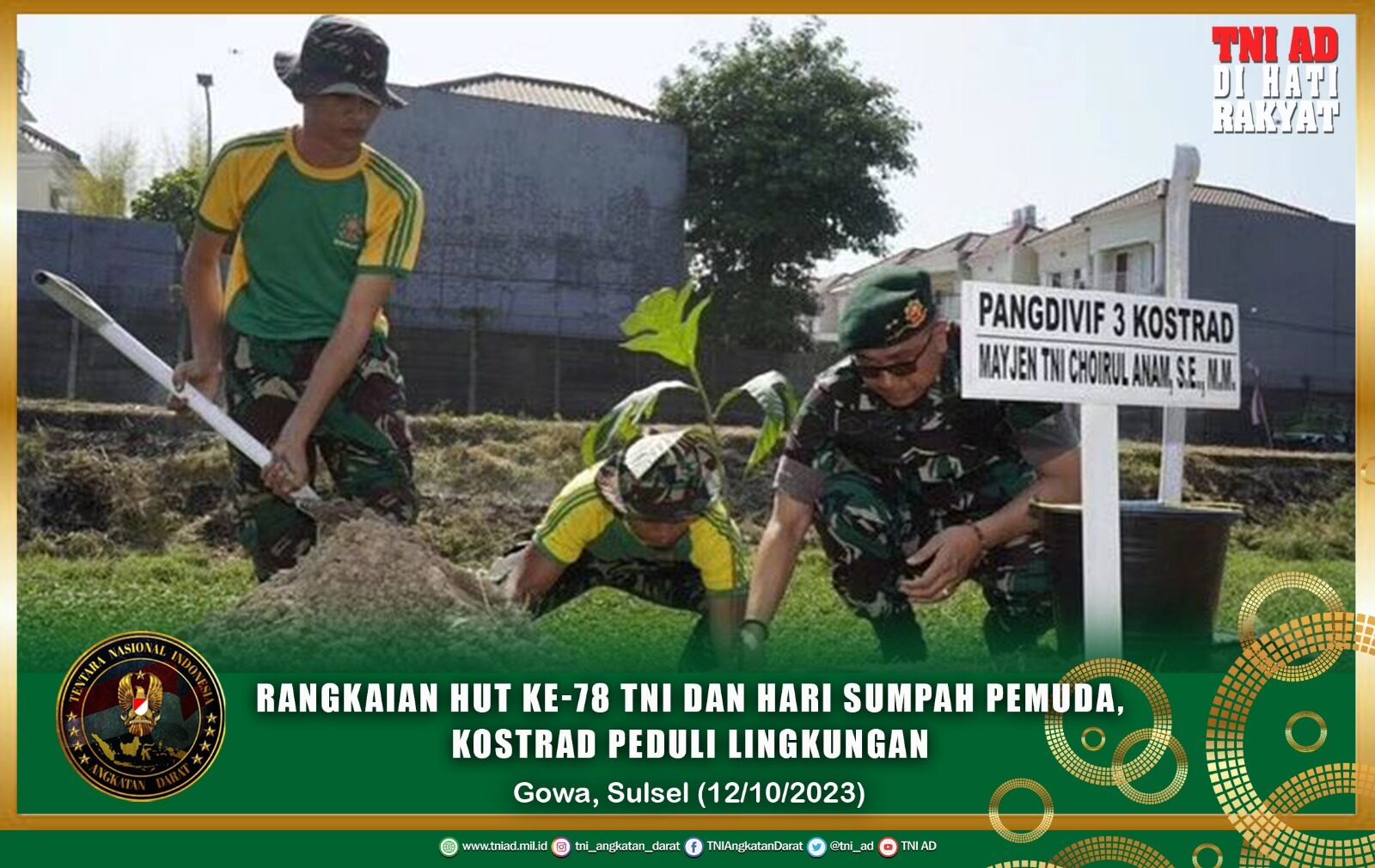 Rangkaian HUT Ke-78 TNI dan Hari Sumpah Pemuda, Kostrad Peduli Lingkungan