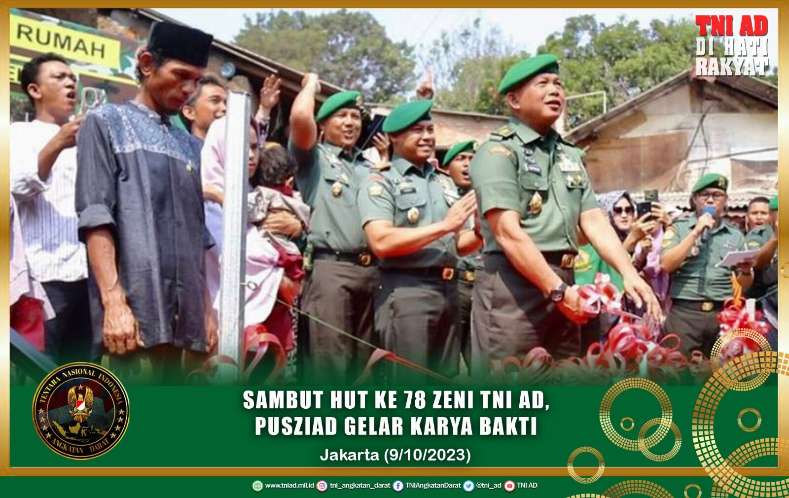 Sambut HUT ke 78 Zeni TNI AD, Pusziad Gelar Karya Bakti