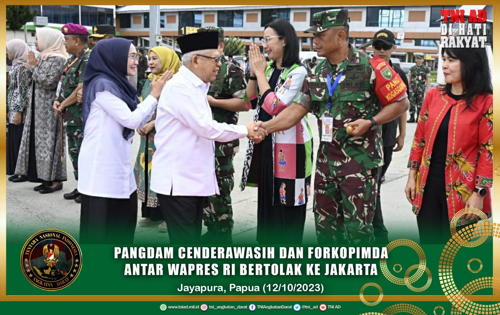 Pangdam Cenderawasih dan Forkopimda Antar Wapres RI Bertolak ke Jakarta