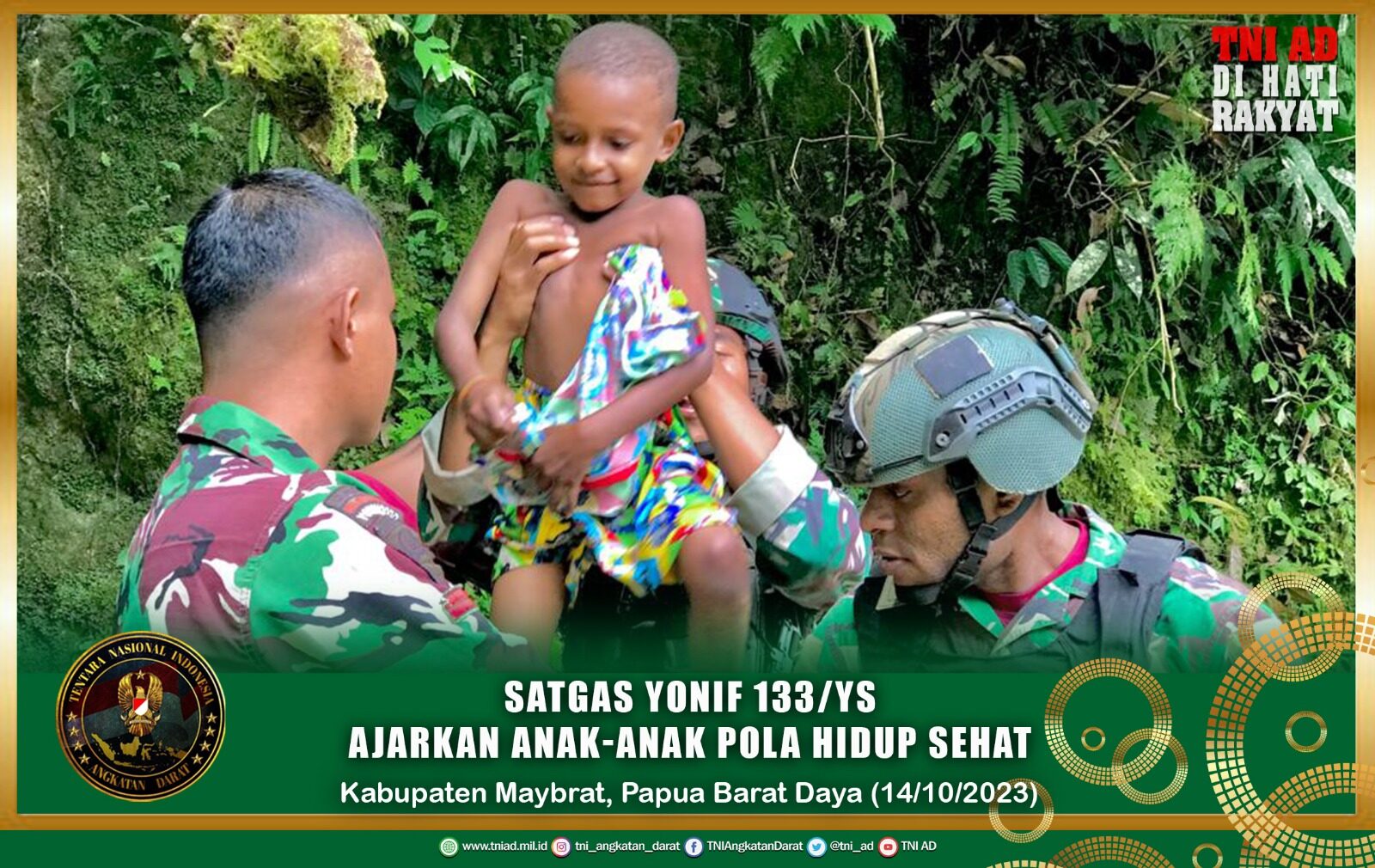 Satgas Yonif 133/YS Ajarkan Anak-Anak Pola Hidup Sehat