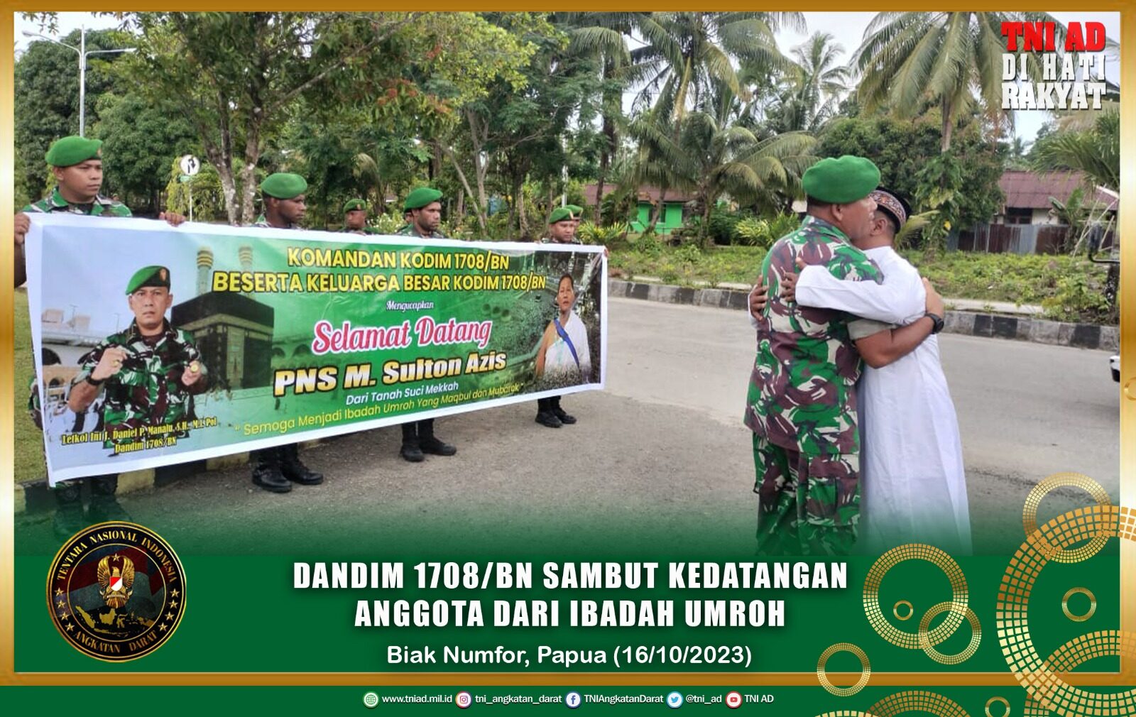 Dandim 1708/BN Sambut Kedatangan Anggota Dari Ibadah Umroh