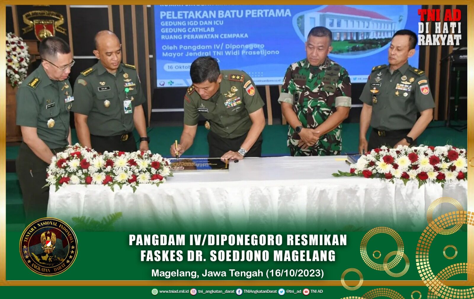 Pangdam IV/Diponegoro Resmikan Faskes dr. Soedjono Magelang