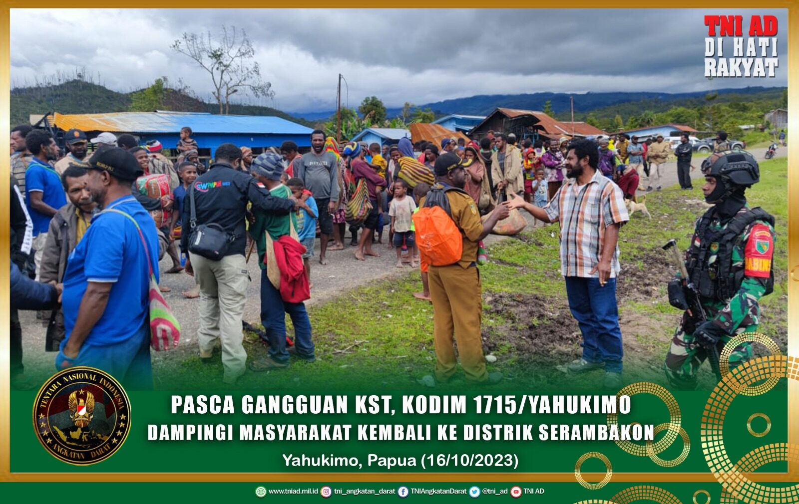 Pasca Gangguan KST, Kodim 1715/Yahukimo Dampingi Masyarakat Kembali Ke Distrik Serambakon