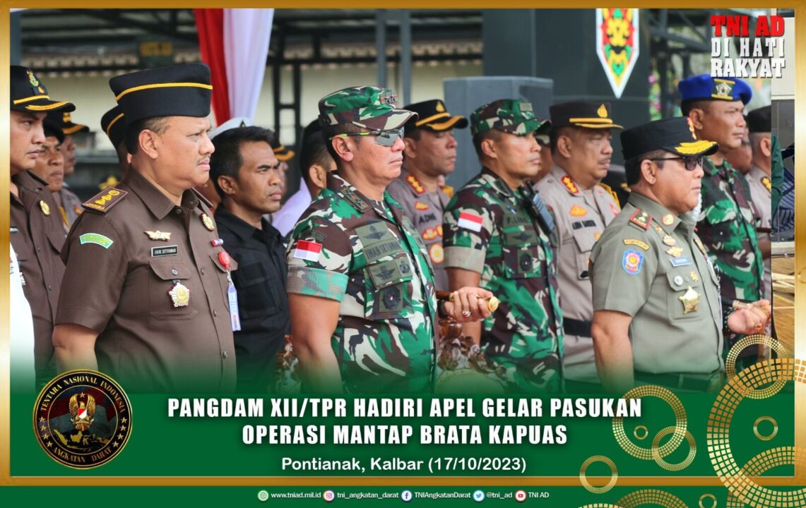 Pangdam XII/Tpr Hadiri Apel Gelar Pasukan Operasi Mantap Brata Kapuas