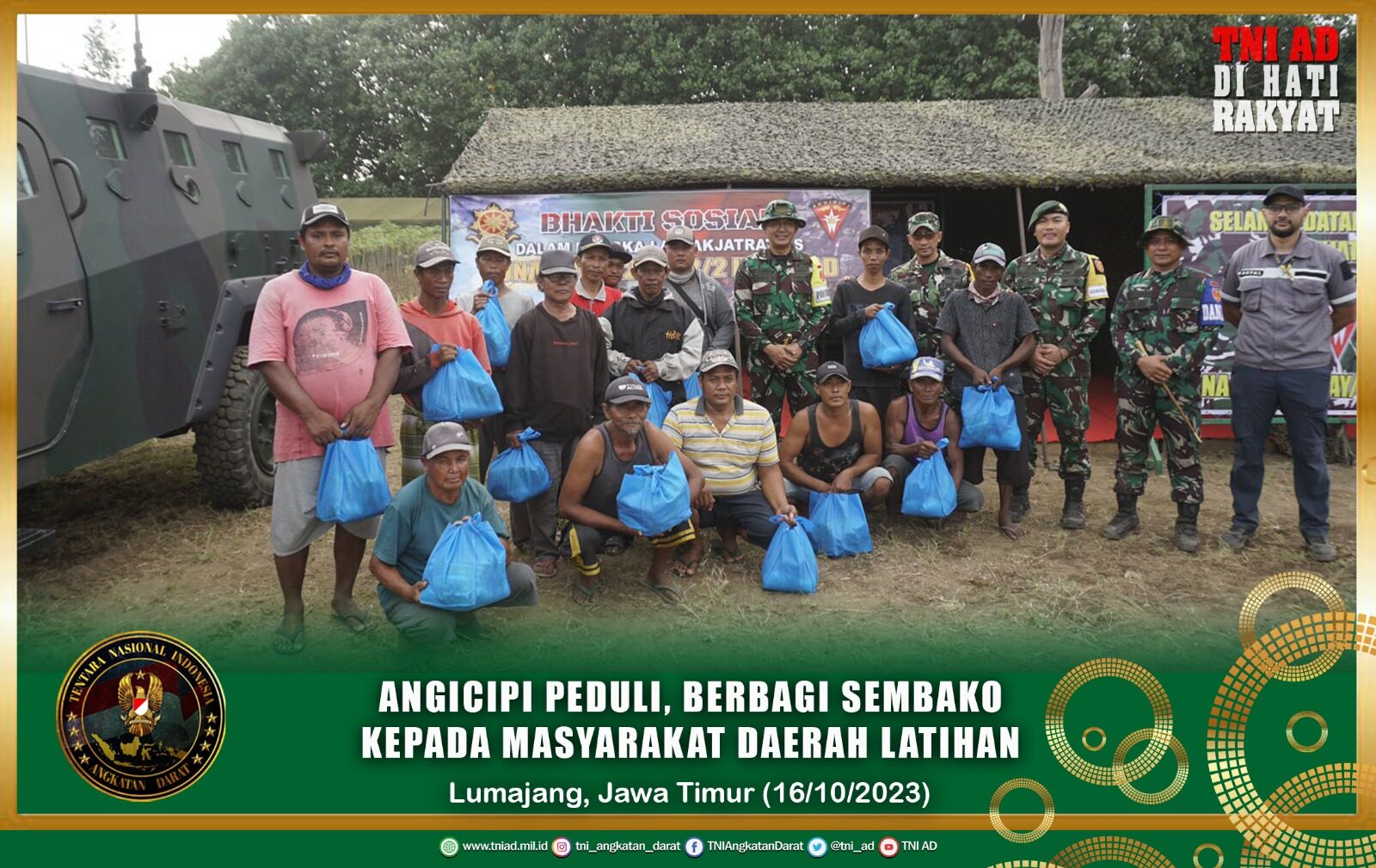 Angicipi Peduli, Berbagi Sembako Kepada Masyarakat Daerah Latihan