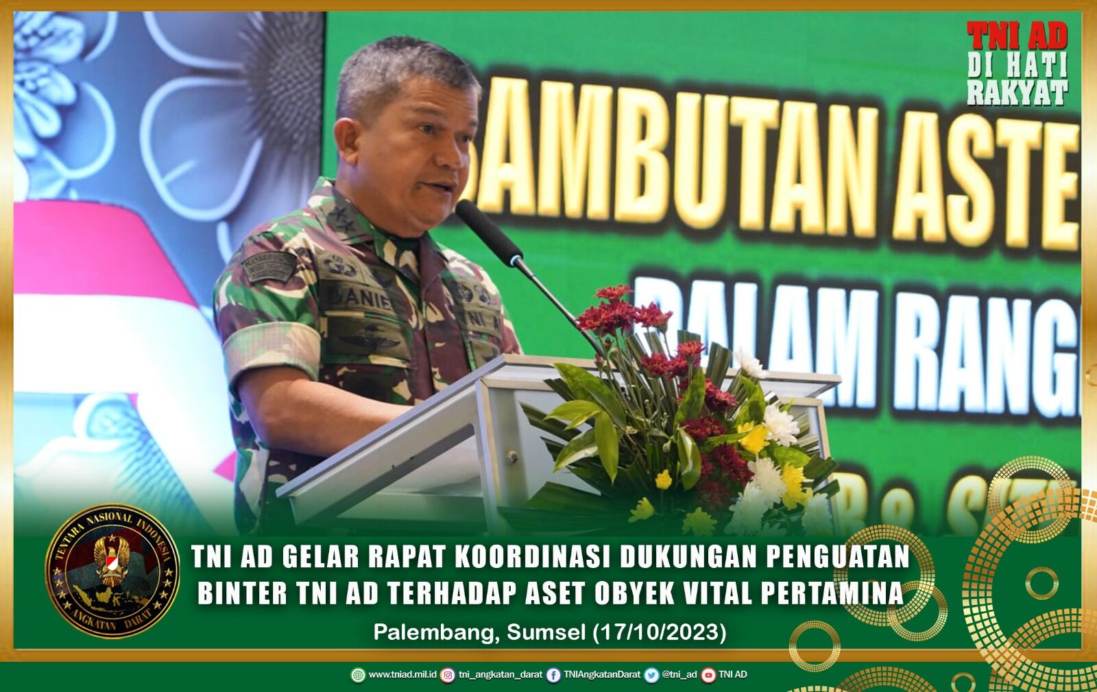 TNI AD Gelar Rapat Koordinasi Dukungan Penguatan Binter TNI AD Terhadap Aset Obyek Vital Pertamina