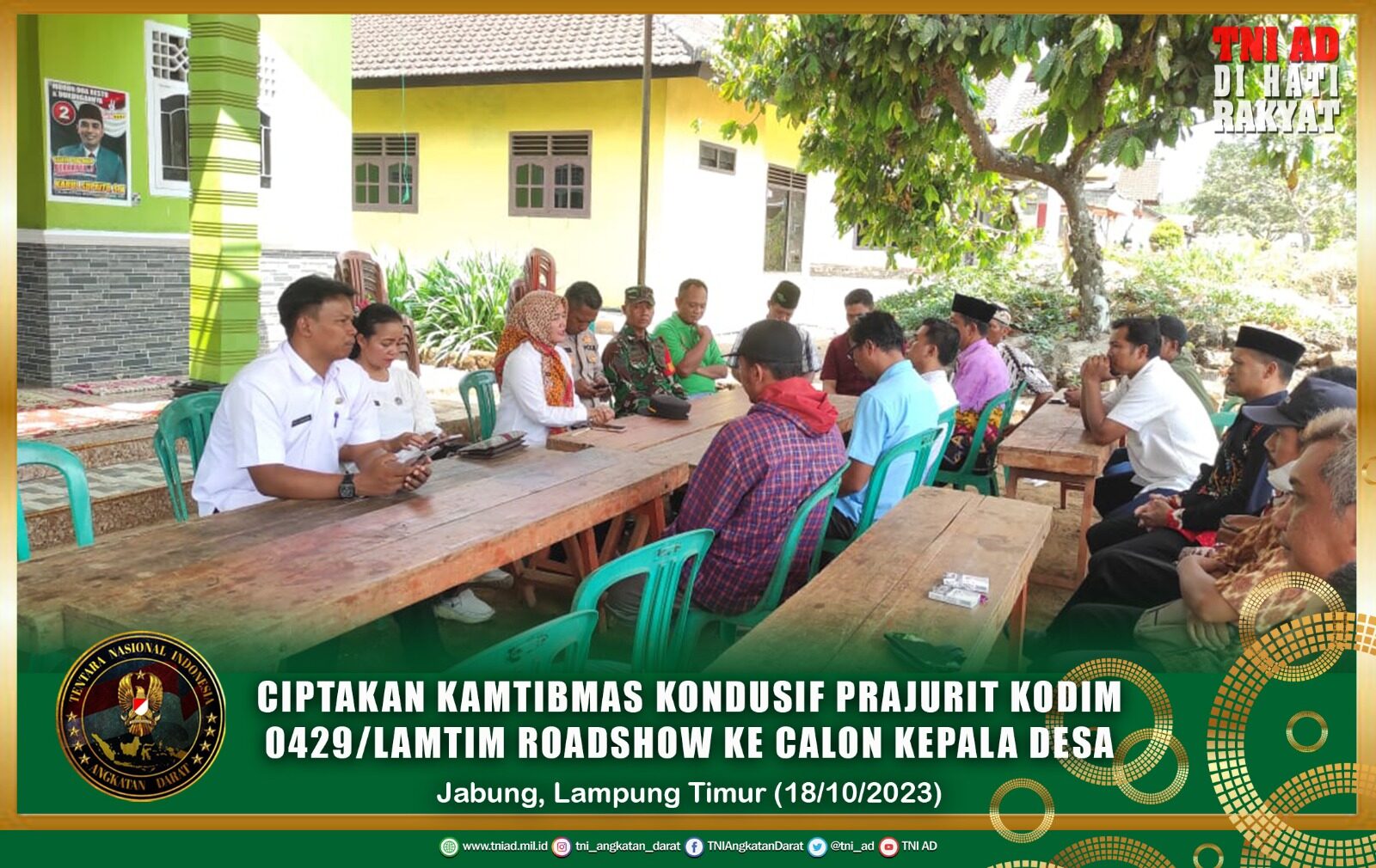 Ciptakan Kamtibmas Kondusif Prajurit Kodim 0429/Lamtim Roadshow Ke Calon Kepala Desa