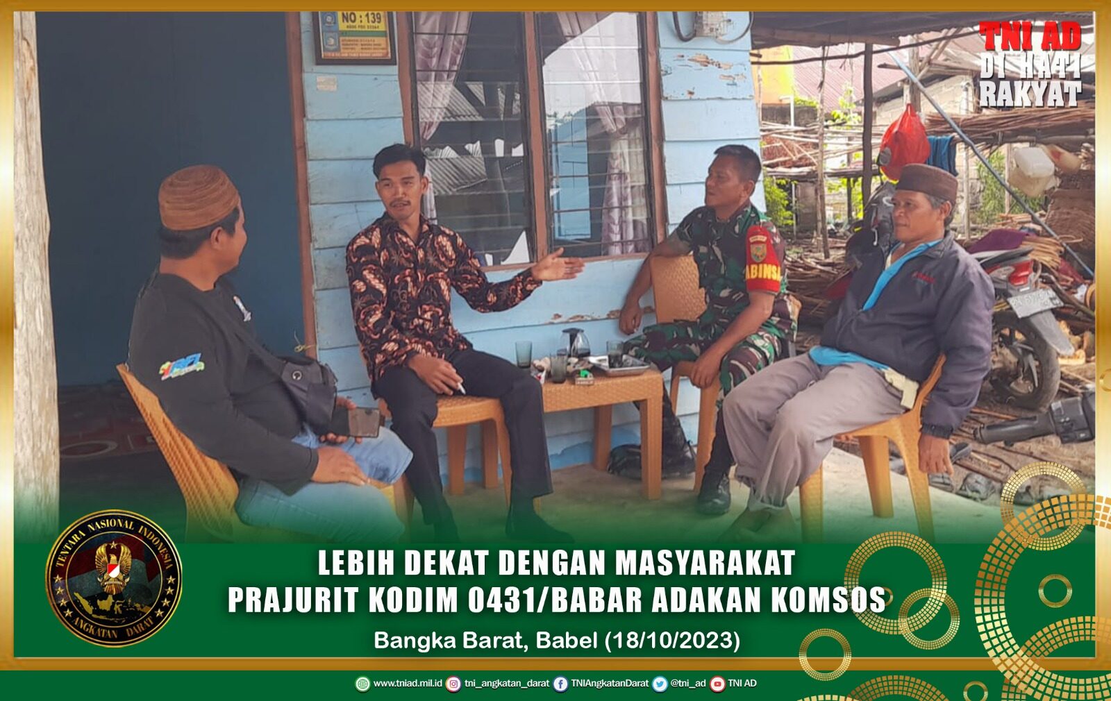 Lebih Dekat dengan Masyarakat Prajurit Kodim 0431/Babar Adakan Komsos