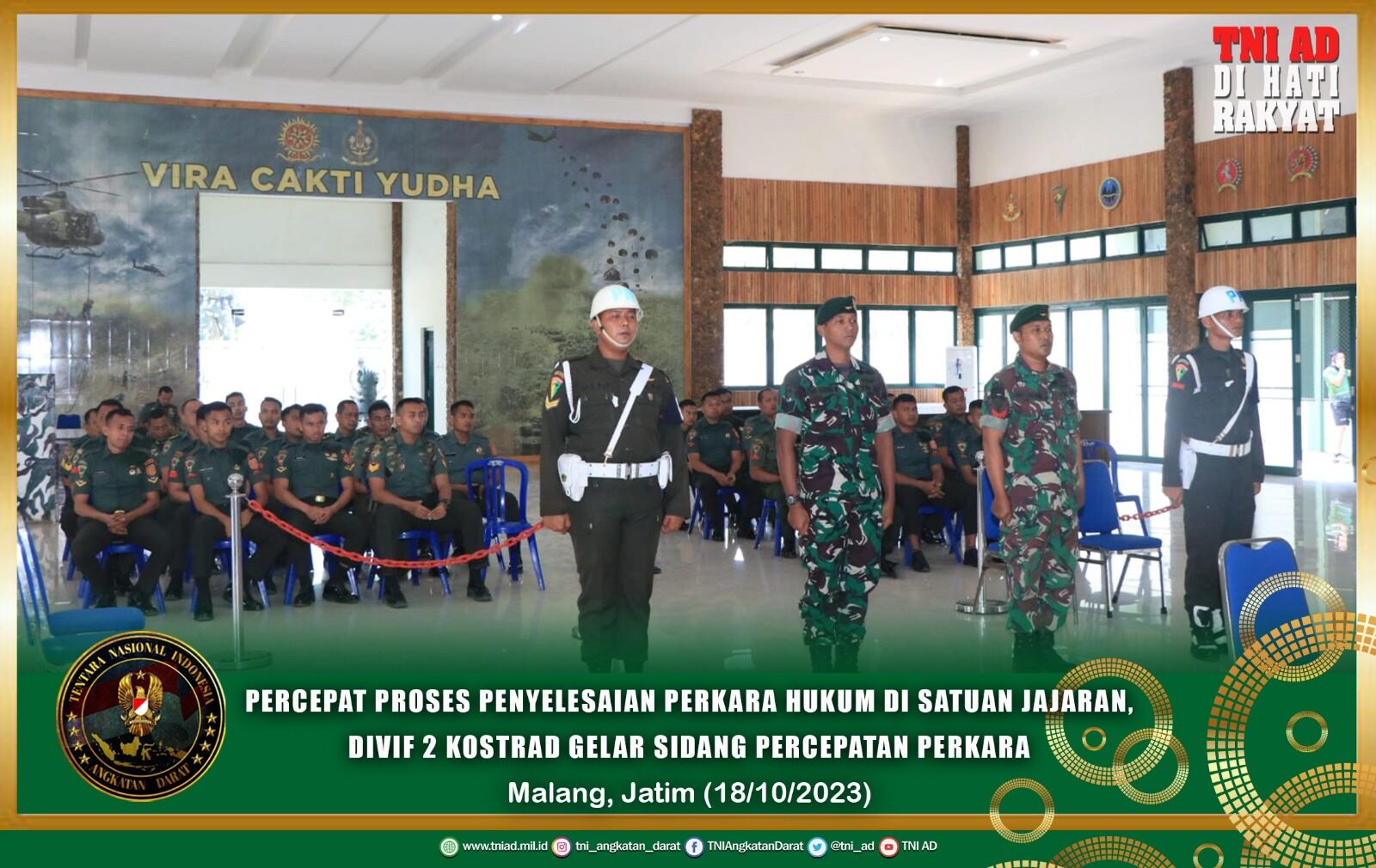 Percepat Proses Penyelesaian Perkara Hukum di Satuan Jajaran, Divif 2 Kostrad Gelar Sidang Percepatan Perkara