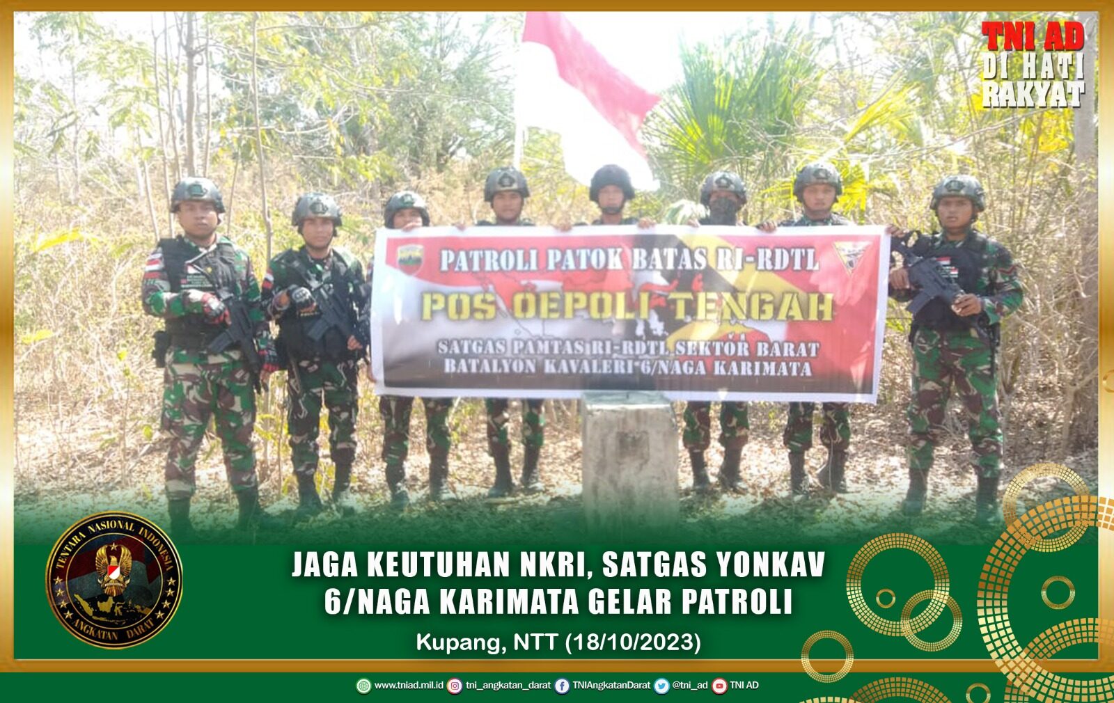 Jaga Keutuhan NKRI, Satgas Yonkav 6/Naga Karimata Gelar Patroli