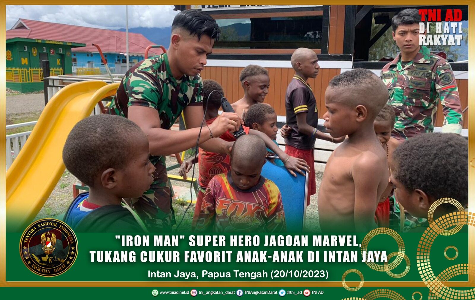 "Iron Man" Super Hero Jagoan Marvel, Tukang Cukur Favorit Anak-Anak di Intan Jaya