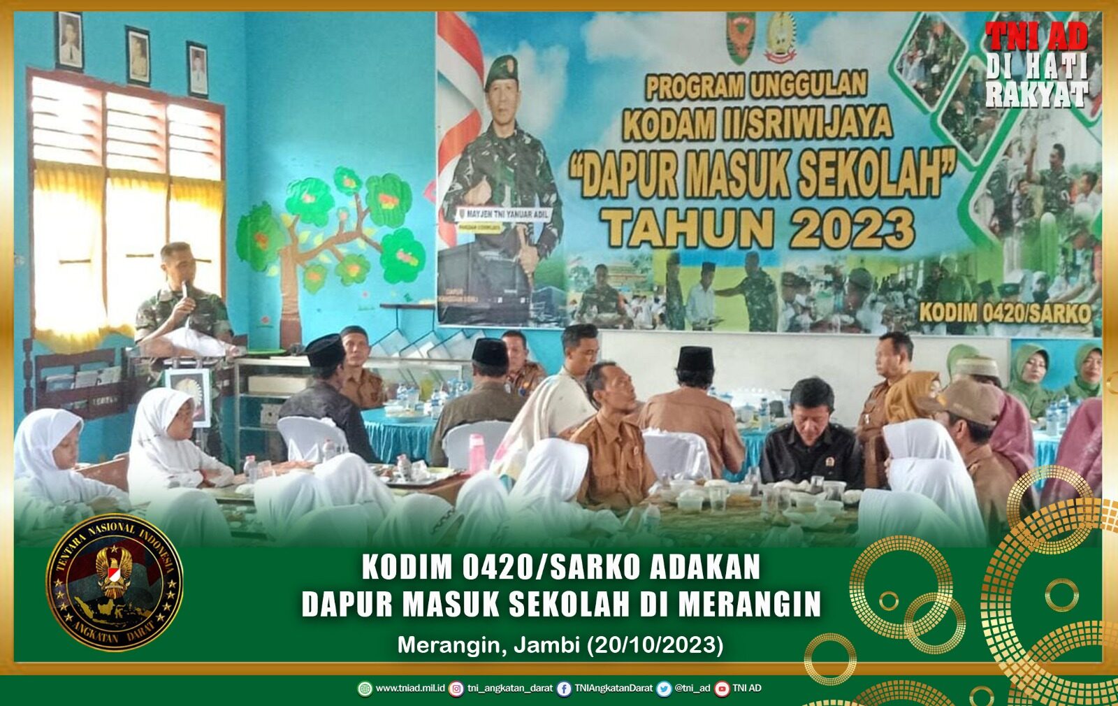 Kodim 0420/Sarko Adakan Dapur Masuk Sekolah di Merangin