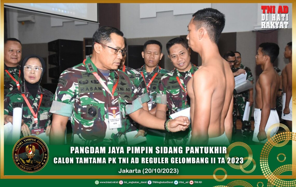 Pangdam Jaya Pimpin Sidang Pantukhir Calon Tamtama PK TNI AD Reguler Gelombang II TA 2023