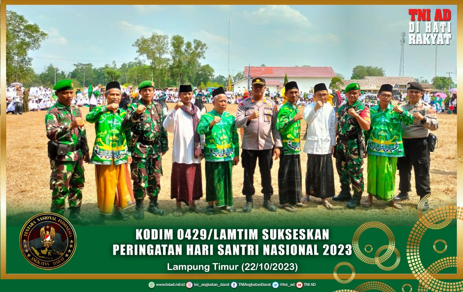 Kodim 0429/Lamtim Sukseskan Peringatan Hari Santri Nasional 2023
