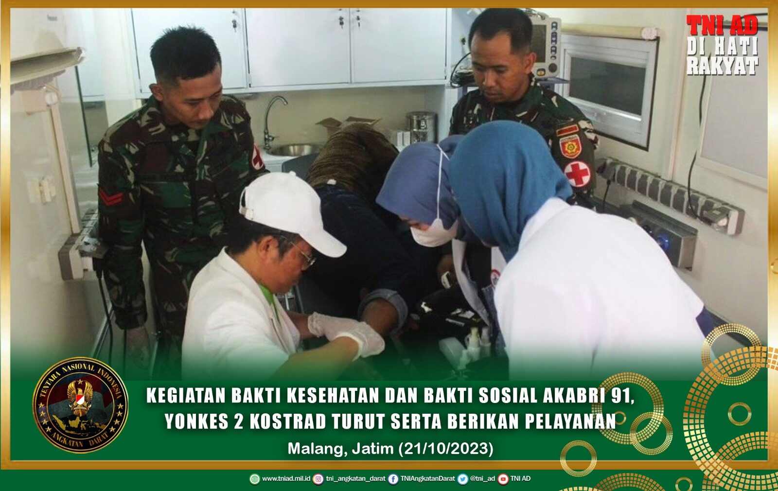 Kegiatan Bakti Kesehatan dan Bakti Sosial Akabri 91, Yonkes 2 Kostrad Turut Serta Berikan Pelayanan