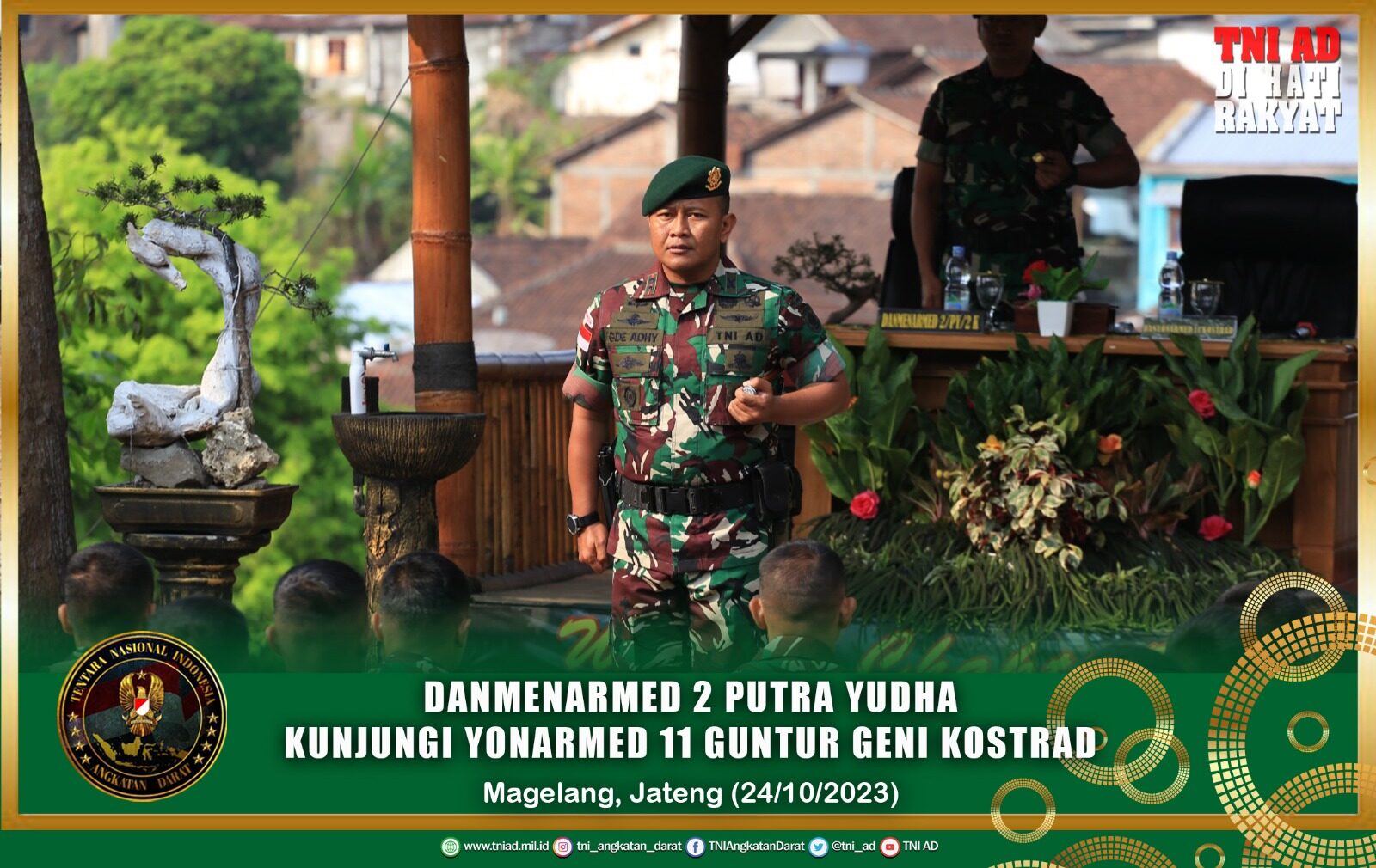 Danmenarmed 2 Putra Yudha Kunjungi Yonarmed 11 Guntur Geni Kostrad