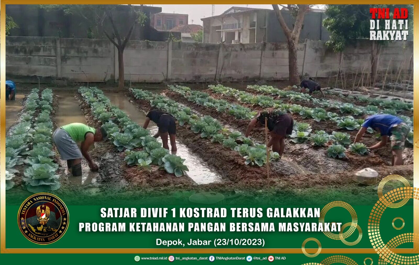 Satjar Divif 1 Kostrad Terus Galakkan Program Ketahanan Pangan Bersama Masyarakat