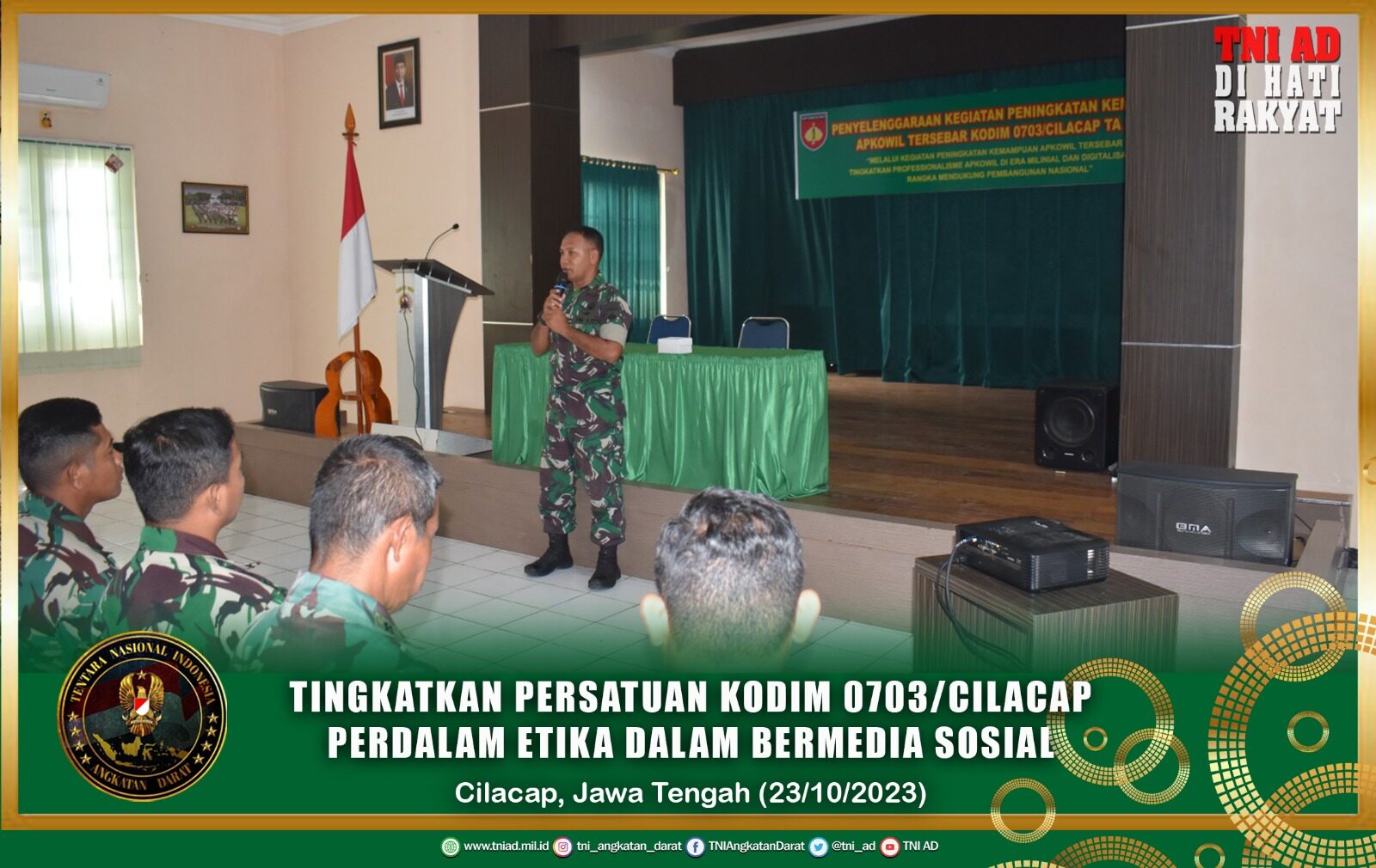 Tingkatkan Persatuan Kodim 0703/Cilacap Perdalam Etika dalam Bermedia Sosial