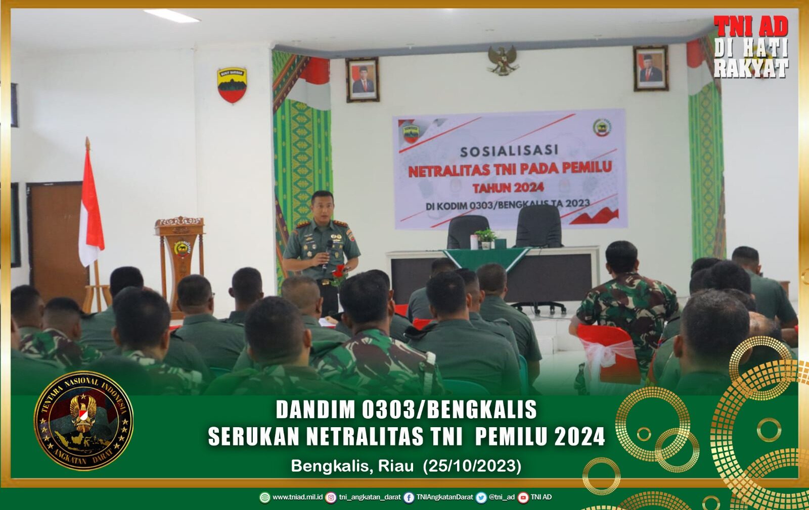 Dandim 0303/Bengkalis Serukan Netralitas TNI Pemilu 2024