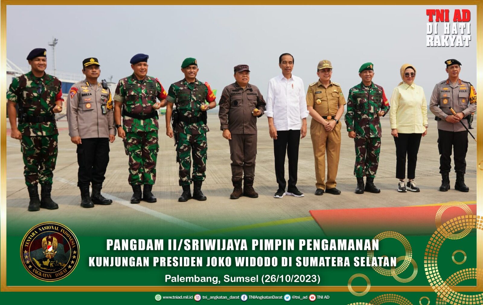 Pangdam II/Sriwijaya Pimpin Pengamanan Kunjungan Presiden Joko Widodo di Sumatera Selatan