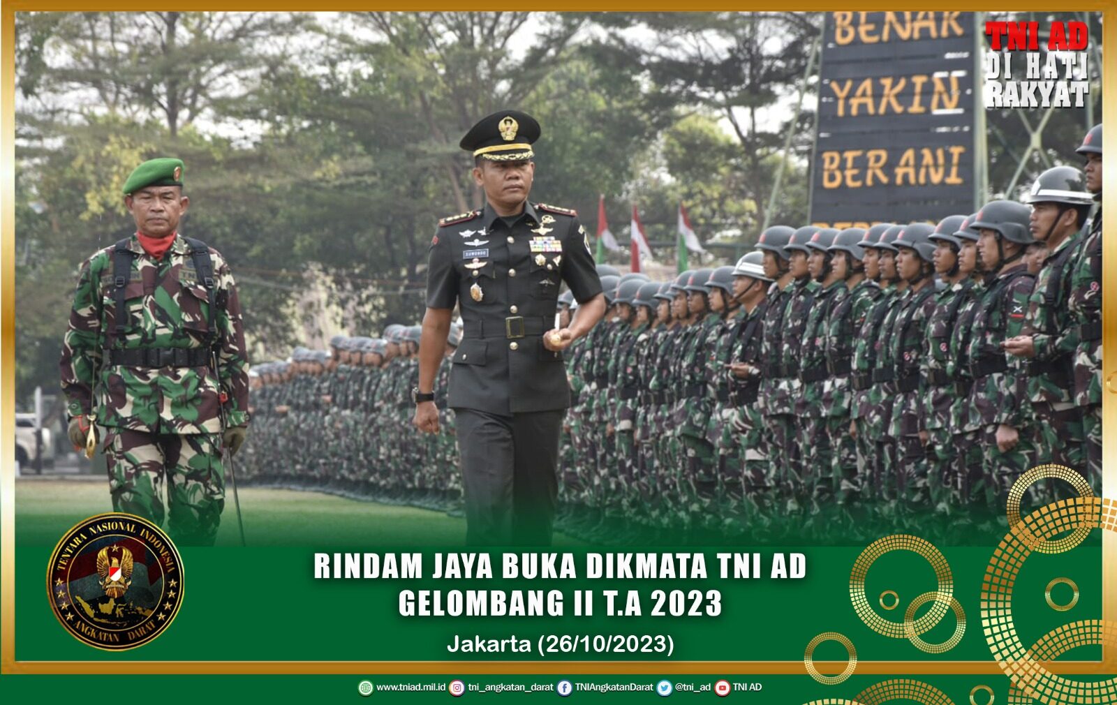 Rindam Jaya Buka Dikmata TNI AD Gelombang II T.A 2023