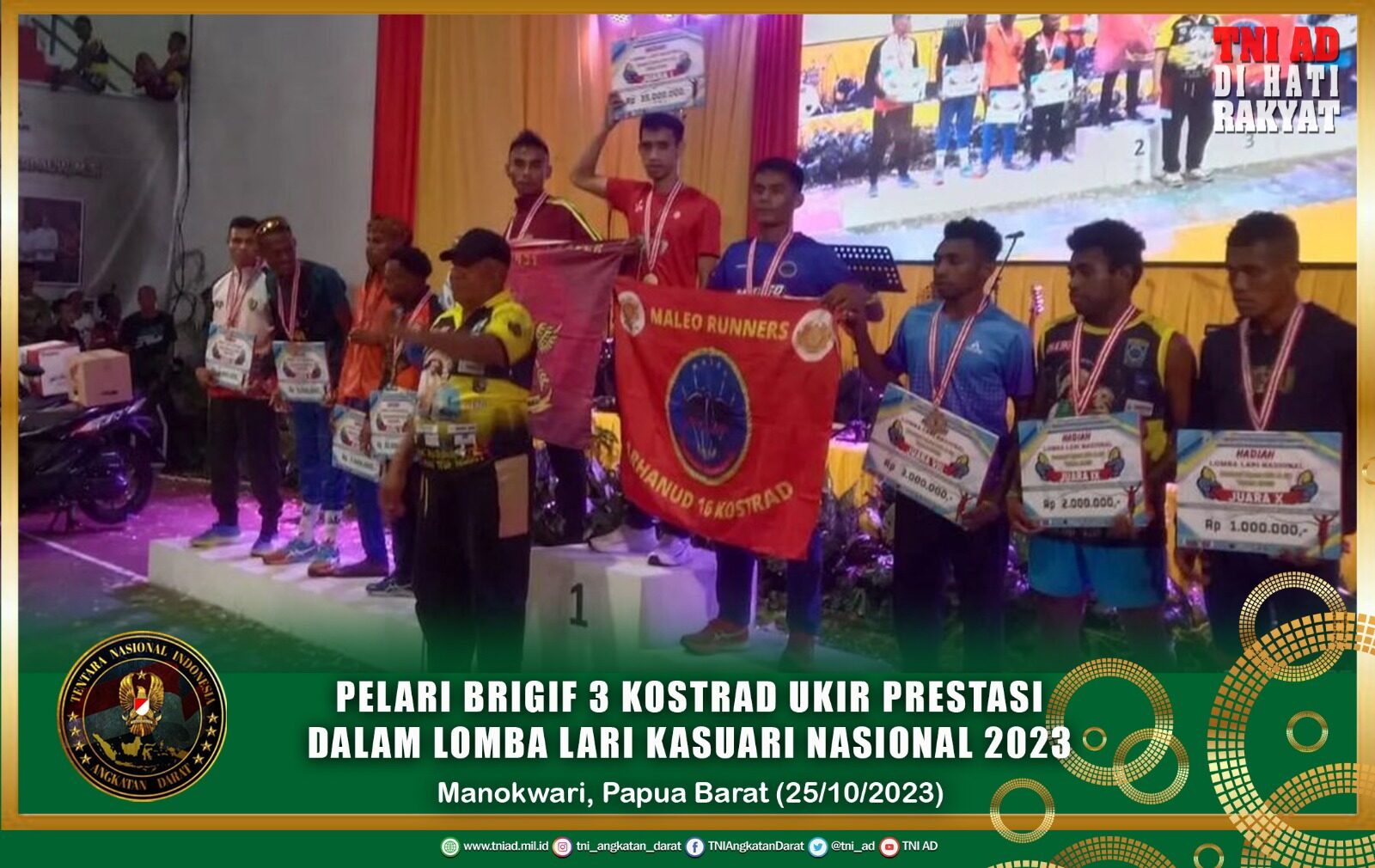 Pelari Brigif 3 Kostrad Ukir Prestasi Dalam Lomba Lari Kasuari Nasional 2023