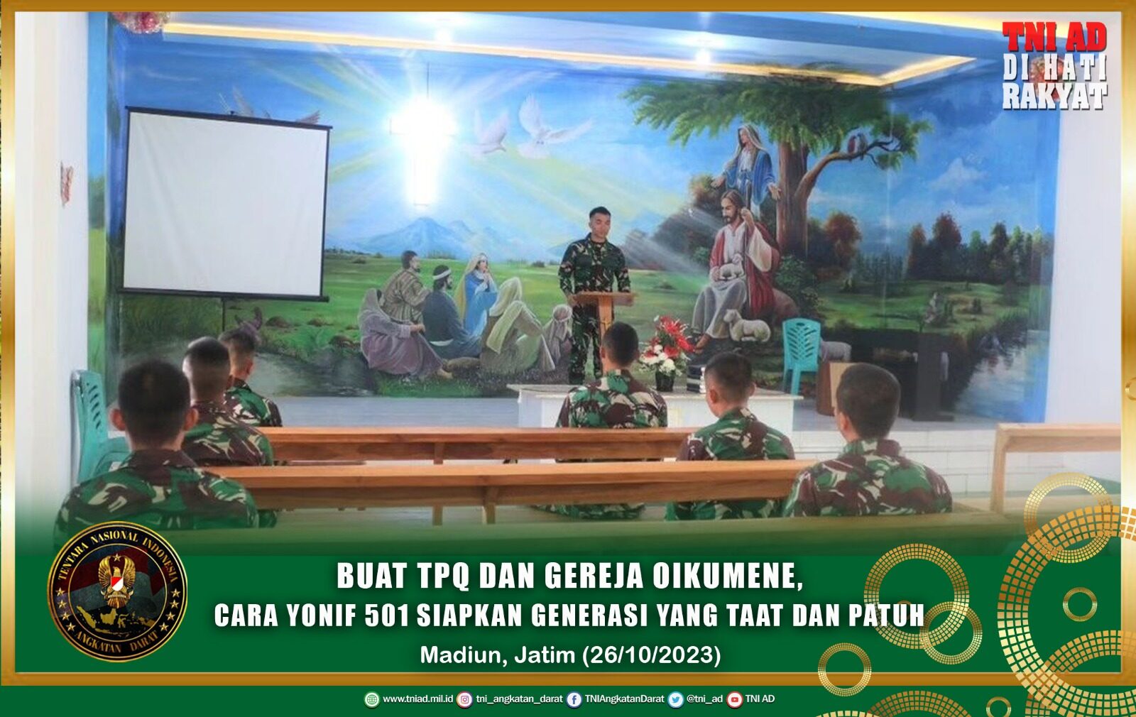 Buat TPQ dan Gereja Oikumene, Cara Yonif 501 Siapkan Generasi Yang Taat dan Patuh