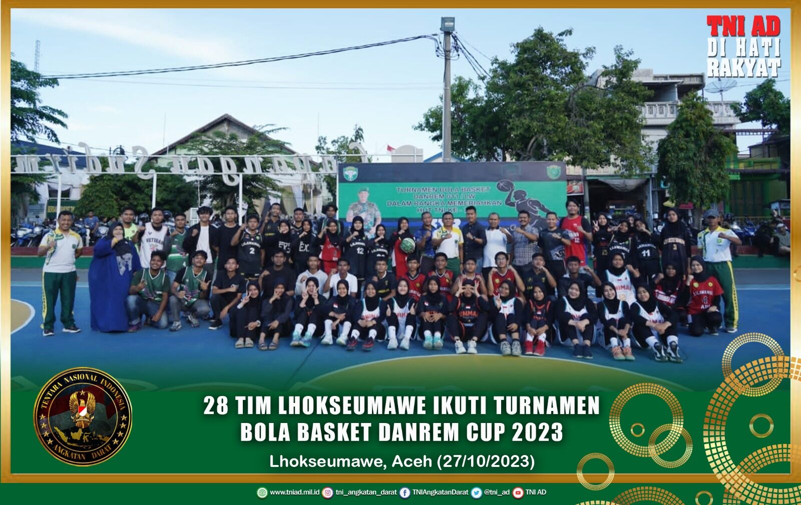 28 Tim Lhokseumawe Ikuti Turnamen Bola Basket Danrem Cup 2023