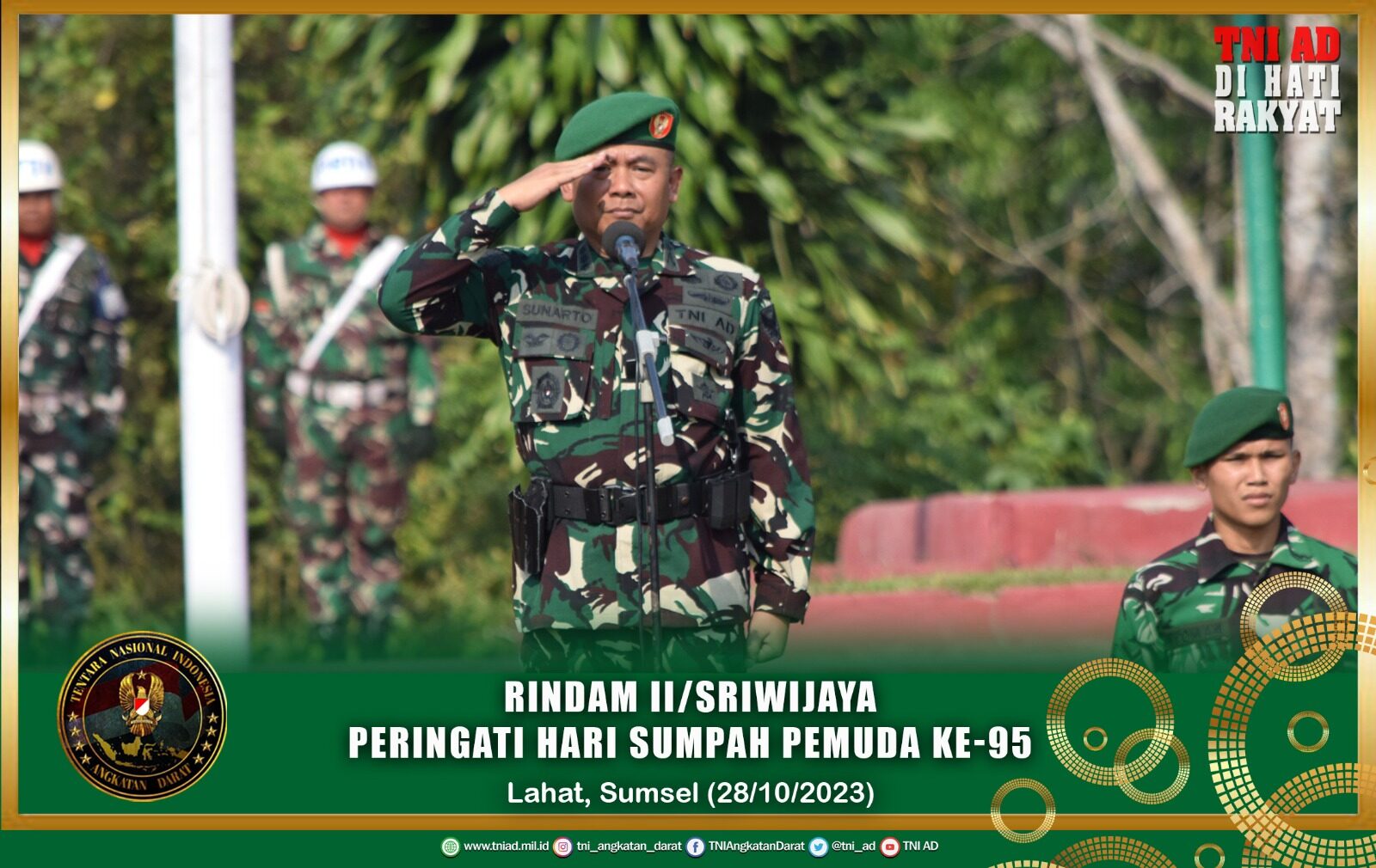 Rindam II/Sriwijaya Peringati Hari Sumpah Pemuda Ke-95