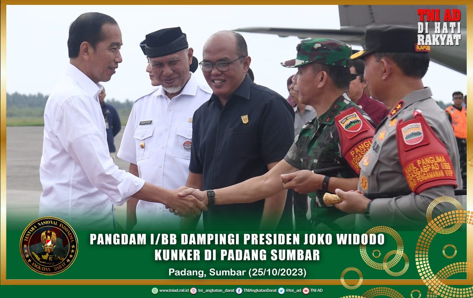 Pangdam I/BB Dampingi Presiden Joko Widodo Kunker di Padang Sumbar