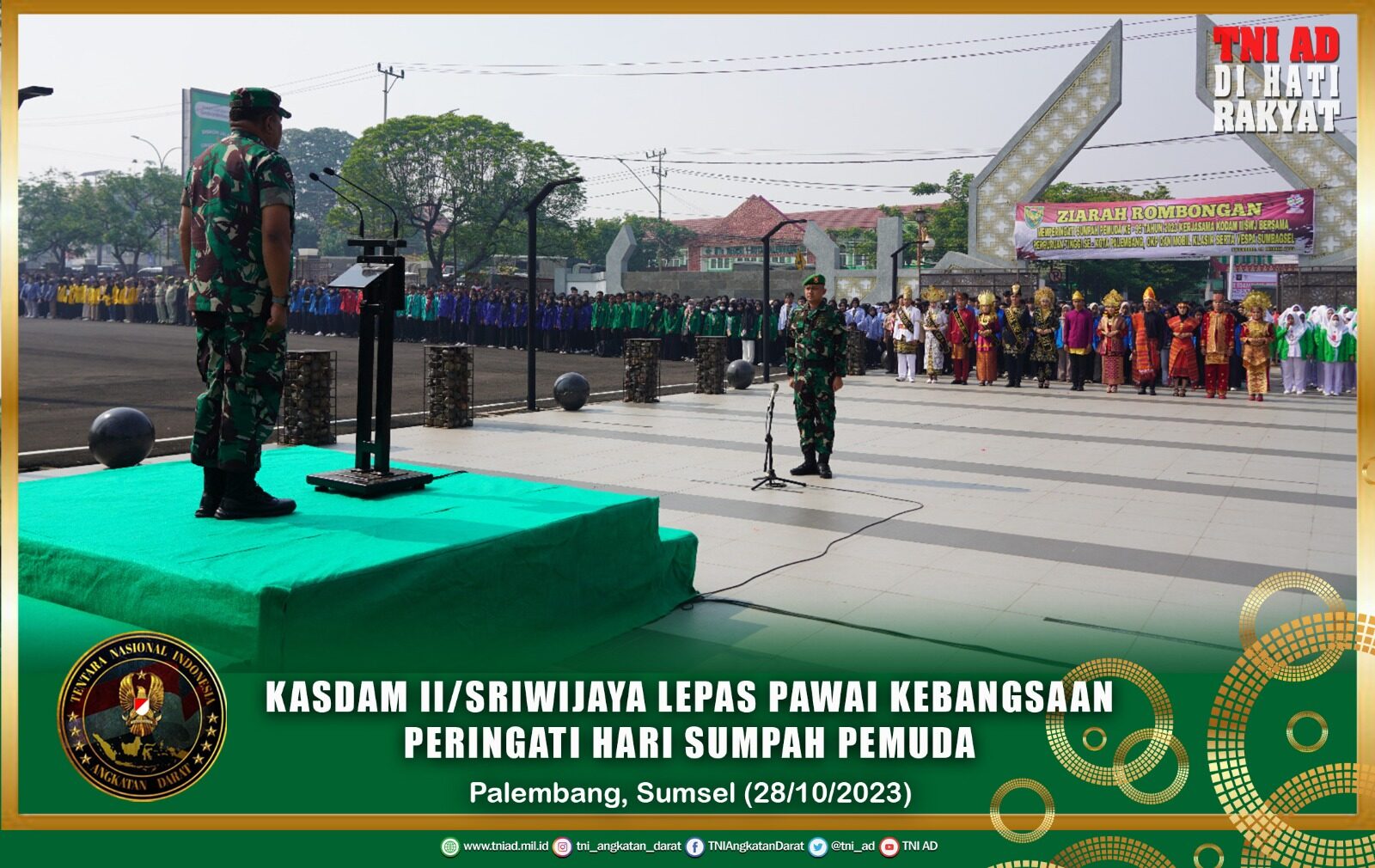 Kasdam II/Sriwijaya Lepas Pawai Kebangsaan Peringati Hari Sumpah Pemuda