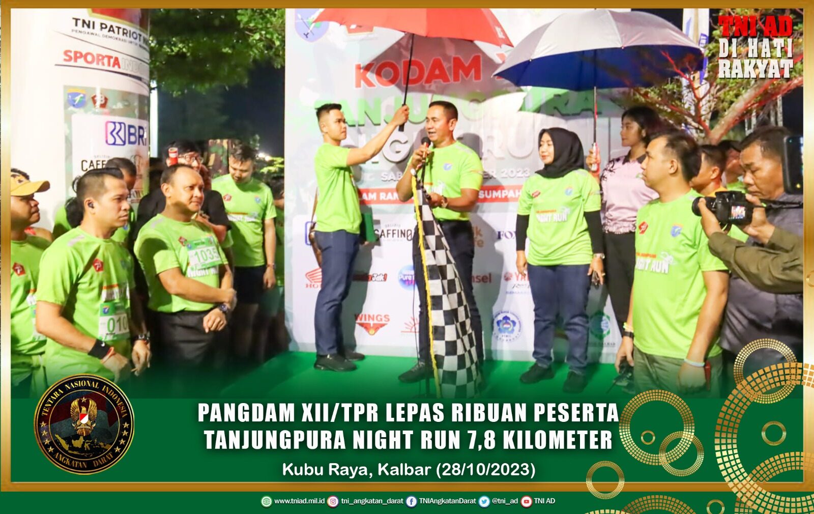 Pangdam XII/Tpr Lepas Ribuan Peserta Tanjungpura Night Run 7,8 Kilometer