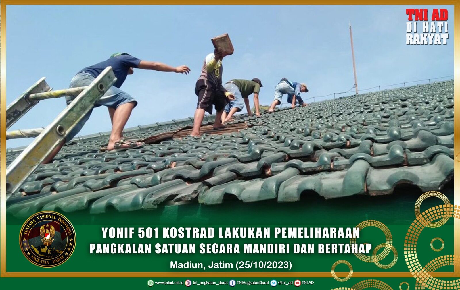 Yonif 501 Kostrad Lakukan Pemeliharaan Pangkalan Satuan Secara Mandiri dan Bertahap