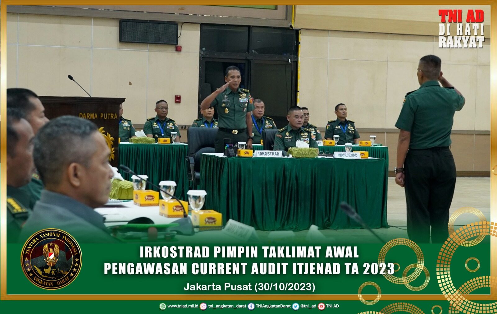 Irkostrad Pimpin Taklimat Awal Pengawasan Current Audit Itjenad TA 2023